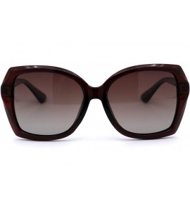 Square Womens CR39 Polarized Square Plastic Butterfly Designer Fashion Sunglasses - All Brown - CW192WXZ7UD $22.32