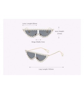 Cat Eye Cat Eye Sunglasses Women Crystal Triangle Sun Glasses For Ladies Decoration Gift - Gold With Pink - C618IGU5MGZ $23.63