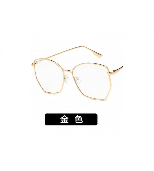 Rimless Women Sunglasses Retro Luxury Mirror Sun Glasses Yellow Vintage Metal Frame Butterfly Square - Gold - CI198A0K5EG $63.37