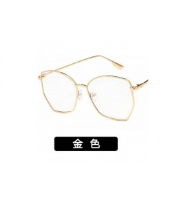 Rimless Women Sunglasses Retro Luxury Mirror Sun Glasses Yellow Vintage Metal Frame Butterfly Square - Gold - CI198A0K5EG $63.37