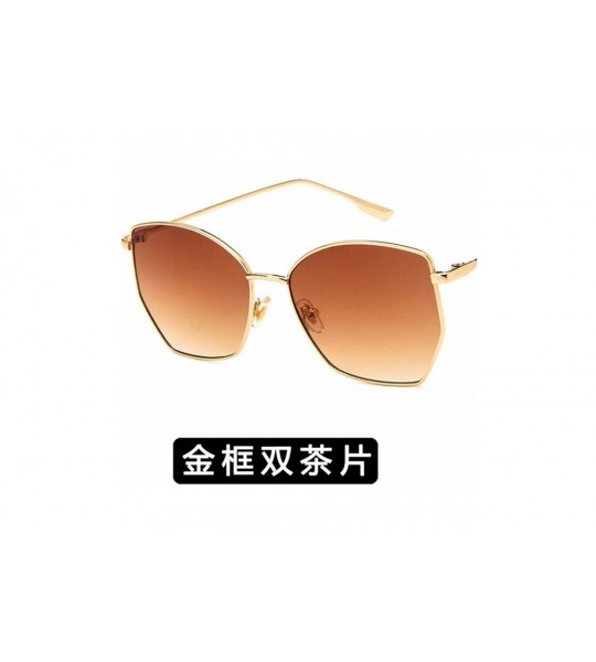 Rimless Women Sunglasses Retro Luxury Mirror Sun Glasses Yellow Vintage Metal Frame Butterfly Square - Gold - CI198A0K5EG $63.37