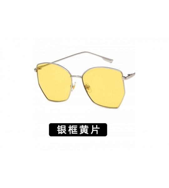 Rimless Women Sunglasses Retro Luxury Mirror Sun Glasses Yellow Vintage Metal Frame Butterfly Square - Gold - CI198A0K5EG $63.37