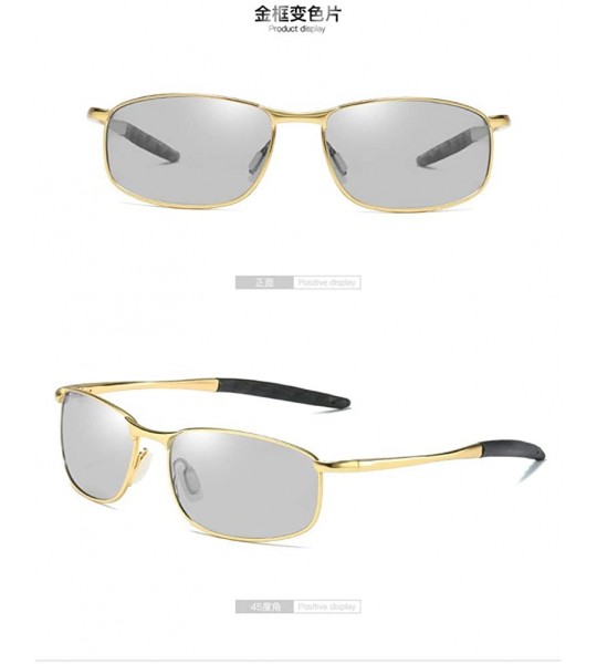 Goggle Photochromic Polarized Sunglasses Men - Gold - C118HD552OQ $48.88