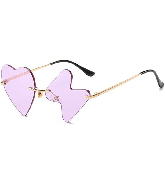 Goggle Women Retro Sunglasses Metal Summer Red Yellow Chic Unique Sun Glasses 2020 New Love Heart Shaped Sunglasses - CE198KG...