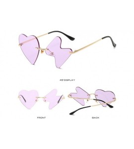 Goggle Women Retro Sunglasses Metal Summer Red Yellow Chic Unique Sun Glasses 2020 New Love Heart Shaped Sunglasses - CE198KG...