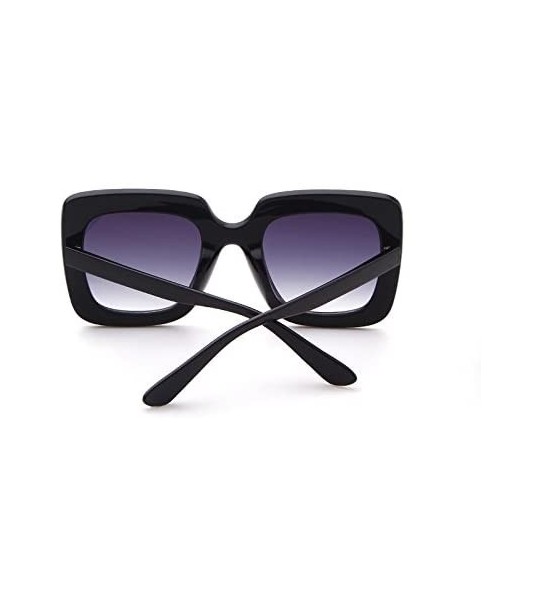 Round Square Oversize Women Sunglasses UV Mirror Retro Crystal Rim Brand Desginer Glasses - Black - CB180EMCZ7Y $25.00