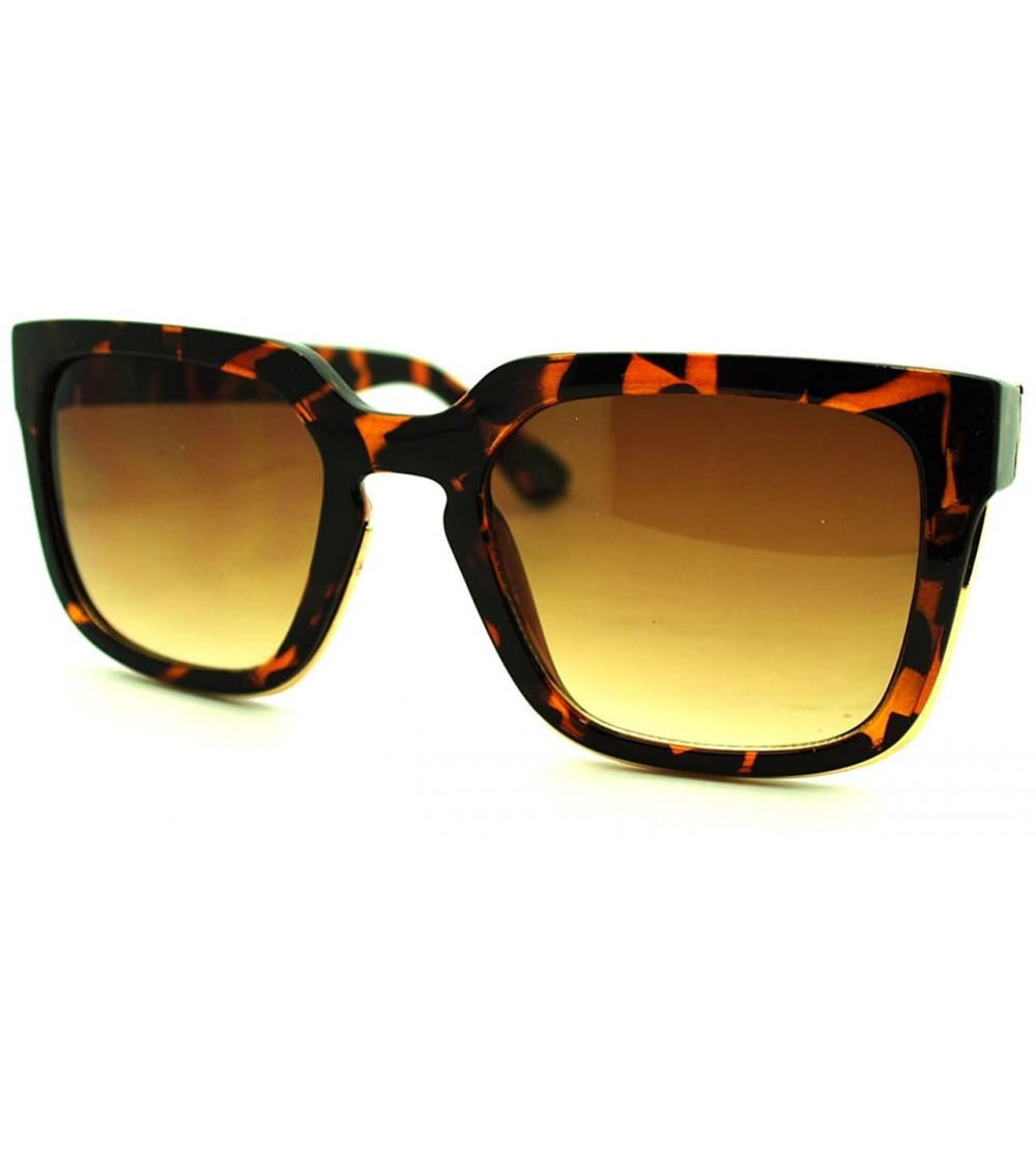 Square Designer Fashion Sunglasses Trendy Square Unisex Shades UV 400 - Classic Tort - CP11QKHVS9V $20.00