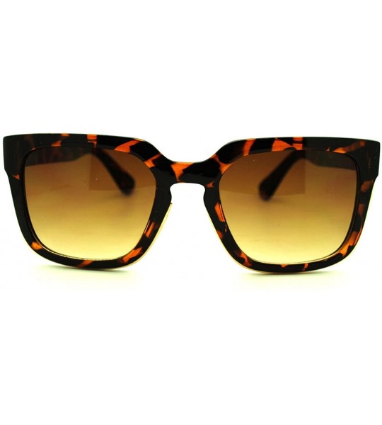 Square Designer Fashion Sunglasses Trendy Square Unisex Shades UV 400 - Classic Tort - CP11QKHVS9V $20.00