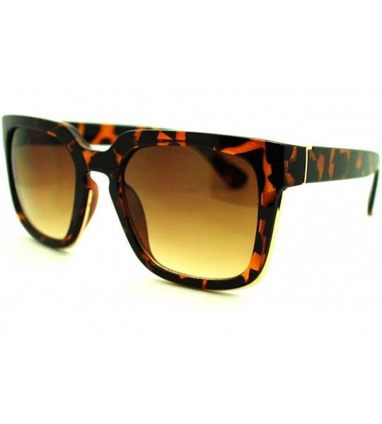 Square Designer Fashion Sunglasses Trendy Square Unisex Shades UV 400 - Classic Tort - CP11QKHVS9V $20.00