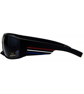 Sport Locs Thick Temple USA Mexico Rusta Color Stripe Gangster Sunglasses - Matte Usa - CG12OCZAZZX $19.37