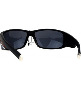 Sport Locs Thick Temple USA Mexico Rusta Color Stripe Gangster Sunglasses - Matte Usa - CG12OCZAZZX $19.37