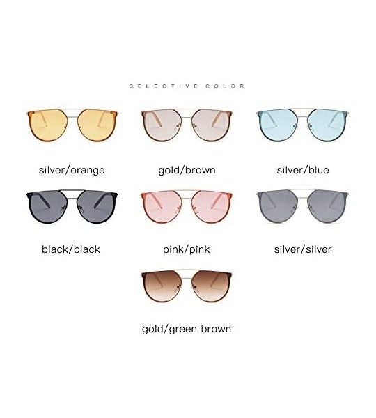 Round Sunglasses Irregular Mirrored Eyewear Protection - SilverFrame/SilverLens - CD18RDZOMDI $37.39