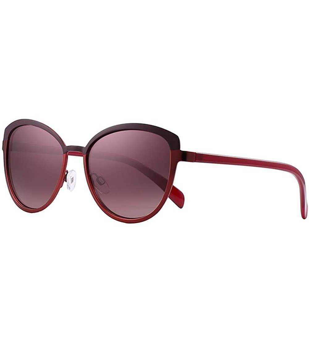 Round Fashion Sunglasses with Case for Women Classic Round Frame Eyewear UV 400 Protection - Red - C118TK8GXML $95.33