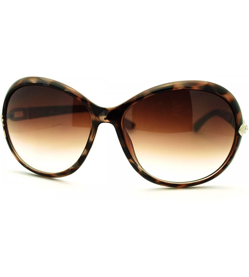Round Womens Fashion Sunglasses Rhinestone Round Designer Frame - Tortoise - CQ11E853B3N $20.84