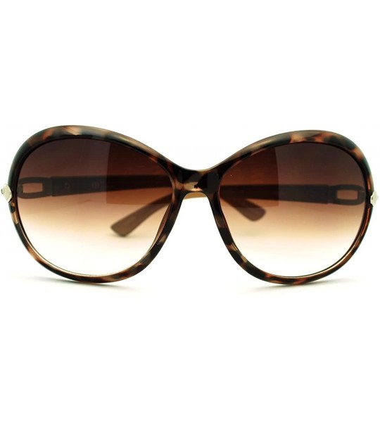 Round Womens Fashion Sunglasses Rhinestone Round Designer Frame - Tortoise - CQ11E853B3N $20.84