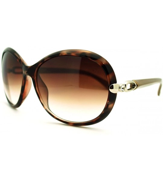 Round Womens Fashion Sunglasses Rhinestone Round Designer Frame - Tortoise - CQ11E853B3N $20.84