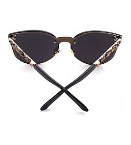 Oversized Man and woman Metal sunglasses Oval glasses - C6 - CV18CX0ZROK $23.10