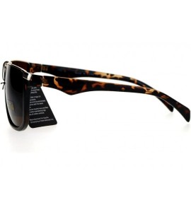 Rectangular Metal Flat Top Mobster Rectangular Unique Mens Sunglasses - Tortoise - C112EA42TRT $20.19