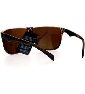 Rectangular Metal Flat Top Mobster Rectangular Unique Mens Sunglasses - Tortoise - C112EA42TRT $20.19