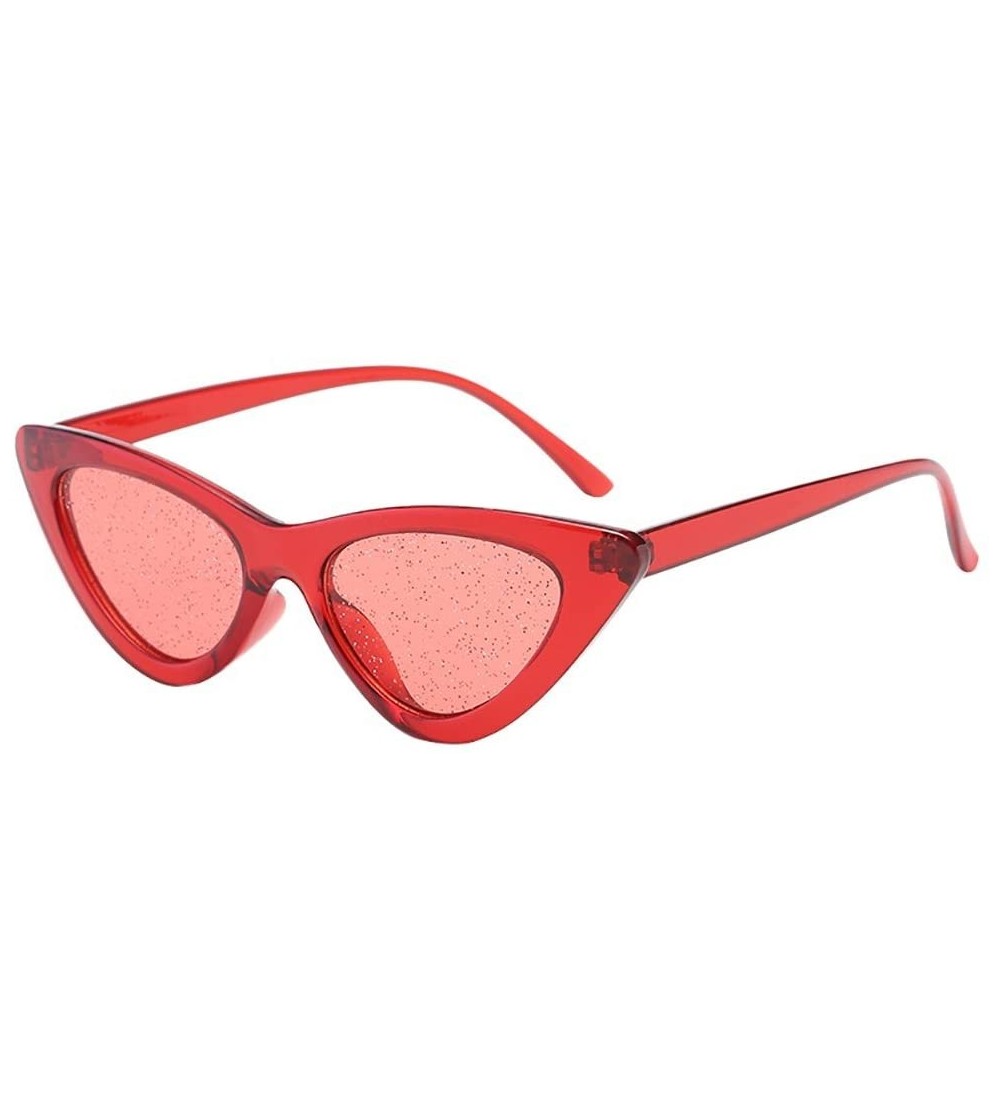 Rectangular Vintage Cat Eye Sequins Transparent Sunglasses Retro Eyewear Fashion Luxury Accessory (Multicolor) - CY195N22LXN ...