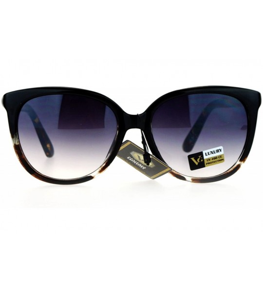 Wayfarer Diva Metal Hollow Jewel Arm Oversize Horn Rim Sunglasses - Black Tortoise Smoke - CV12EMGGVED $22.82