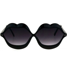 Oval Lip Shape Sunglasses Lips Kiss Womens Cute Fashion Shades UV 400 - Black - C91863A44ND $18.31