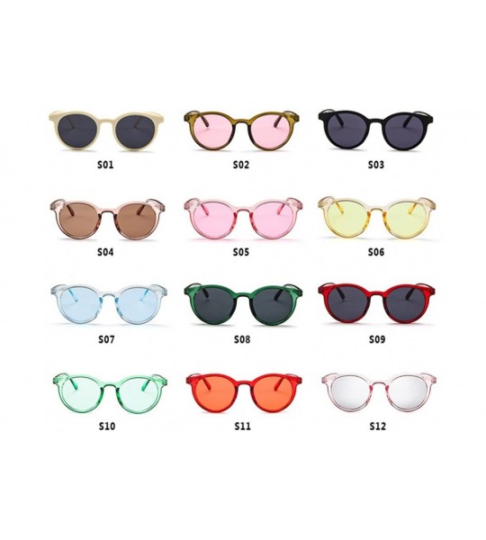 Square MOD-Style Cat Eye Round Frame Sunglasses A Variety of Color Design - S04 - CJ189T220CO $32.18