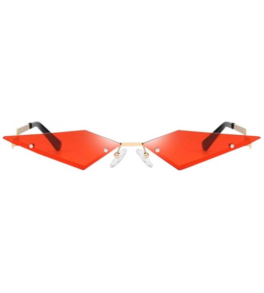 Rimless Rimless Sunglasses Creative Eyeglasses Party Glasses Funny Photo Eyewear for Man Woman - Red - CH196U8UA36 $18.31