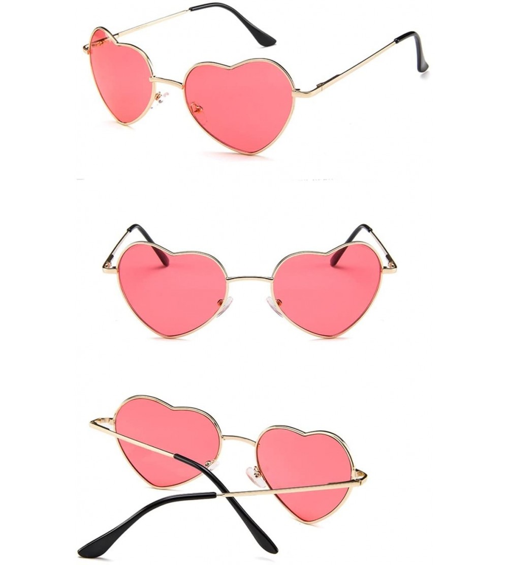 Aviator Heart Sunglasses Slight Alloy Frame Lovely Aviator Style for Women Casual Fashion Sunglasses (Color Pink) - CU197WYH9...