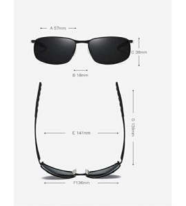 Rectangular Polarized Sunglasses Driving Photosensitive Glasses 100% UV protection - Gun/Black - C718Q7XZ3KY $33.49