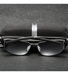 Rectangular Polarized Sunglasses Driving Photosensitive Glasses 100% UV protection - Gun/Black - C718Q7XZ3KY $33.49