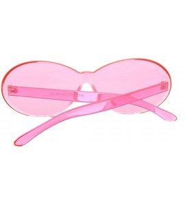 Oval Vintage Fashion Rimless Oval Sunglasses Frameless Colored Lens - Pink - C318QNHCK7R $18.25