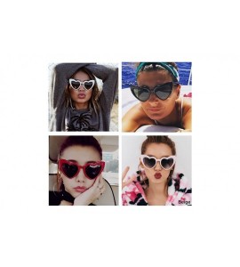 Shield Women Oversized Love Heart Shaped Sunglasses Plastic Frame for Lady Big Girls - Red - CH18GDOT8OO $19.91