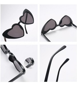 Shield Women Oversized Love Heart Shaped Sunglasses Plastic Frame for Lady Big Girls - Red - CH18GDOT8OO $19.91