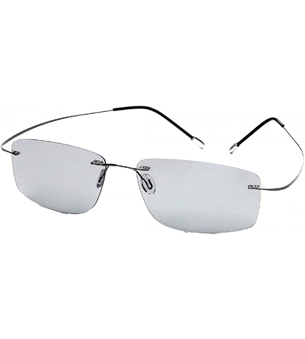 Rimless B Titanium Photochromic Polarized Rimless Sunglasses Extreme Discoloration 8.9 g Only - CI180Y5EG2O $43.06