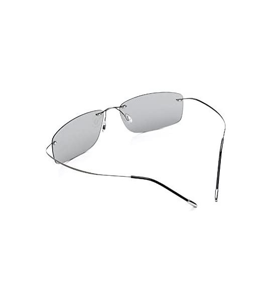 Rimless B Titanium Photochromic Polarized Rimless Sunglasses Extreme Discoloration 8.9 g Only - CI180Y5EG2O $43.06