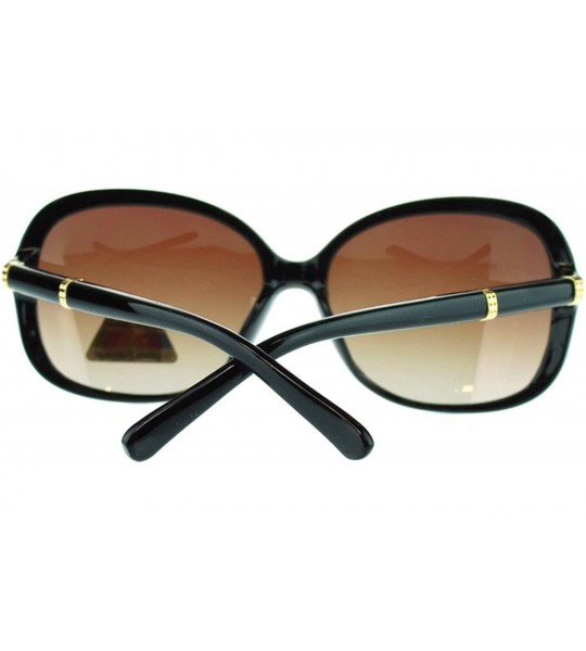 Square Polarized Sunglasses Women's Oversized Classic Designer Style - Black (Brown) - CE189XI3X0L $24.44