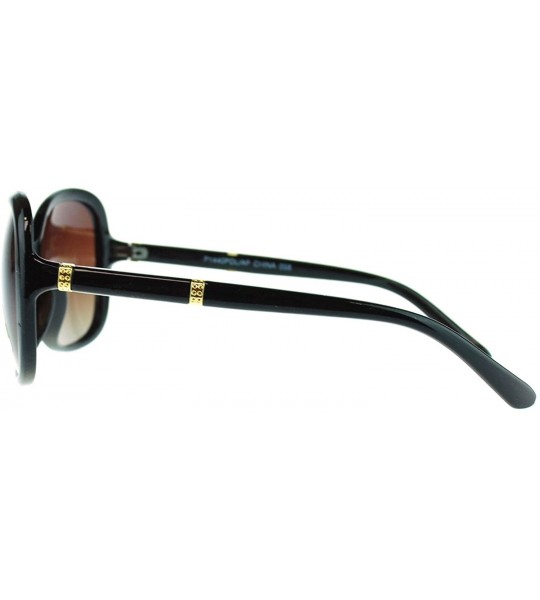 Square Polarized Sunglasses Women's Oversized Classic Designer Style - Black (Brown) - CE189XI3X0L $24.44