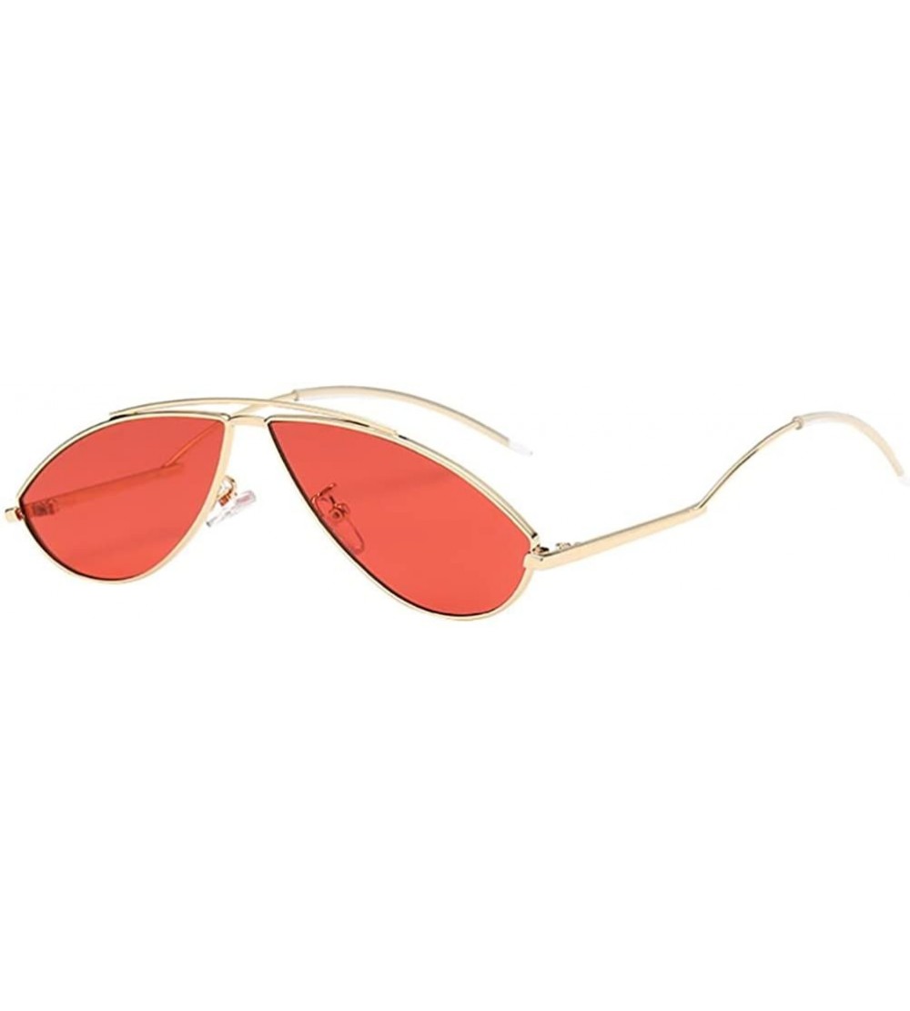 Semi-rimless Sunglasses for Women Man-Cat Eye Irregular Oval Rapper Sunglasses Retro Eyewear - D - CA18DNX2ZXD $15.47