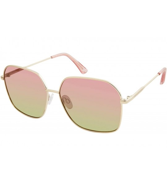 Cat Eye "Gretta" Designer Sunglasses - Champagne Gold/Pink - CH18SGG8XTM $51.09