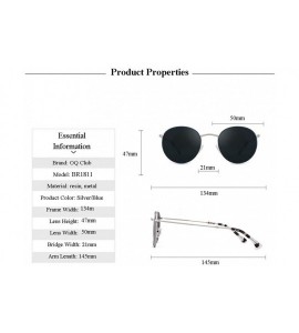 Round Polarized Small Sunglasses Round Retro Trendy Vintage Sun Glasses for Women Men - Silver Frame/Dark Green Lens - C318SX...