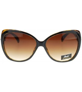 Round Oversize Round Cateye Butterfly Sunglasses Womens Designer Shades - Black Tort - C611UFT6J9J $21.27