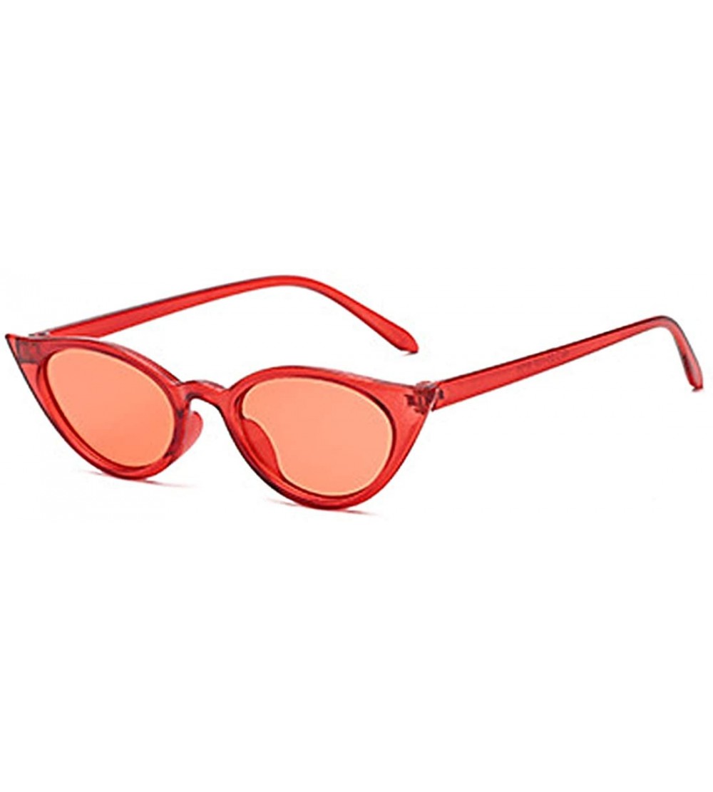 Cat Eye Men and women Cat's eye Fashion Small frame Sunglasses Retro glasses - Red - C918LLC26LK $18.02