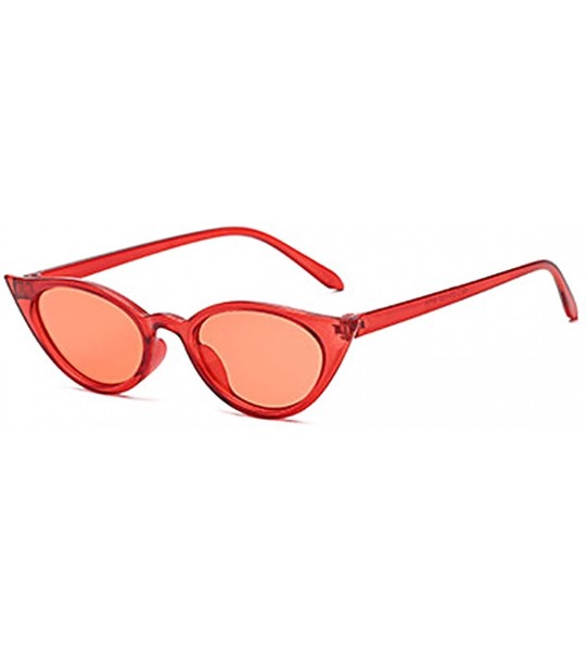 Cat Eye Men and women Cat's eye Fashion Small frame Sunglasses Retro glasses - Red - C918LLC26LK $18.02