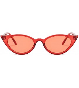 Cat Eye Men and women Cat's eye Fashion Small frame Sunglasses Retro glasses - Red - C918LLC26LK $18.02