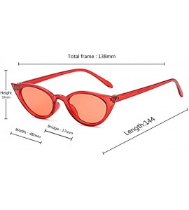 Cat Eye Men and women Cat's eye Fashion Small frame Sunglasses Retro glasses - Red - C918LLC26LK $18.02