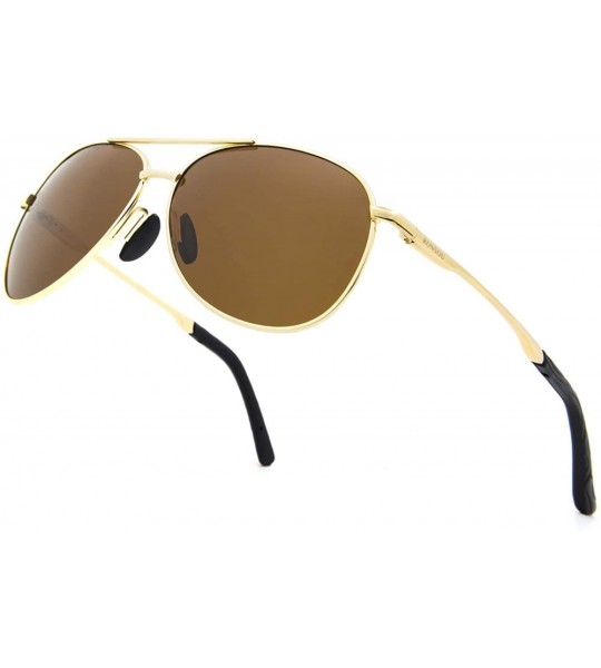 Aviator Oversized Aviator Sunglasses for Men Women Polarized UV Protection Vintage Driving Sun Glasses - CS18IK5QZ2D $27.47