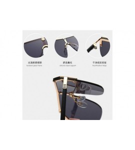 Rimless Sunglasses Women Rimless Square Big Sun Glasses for Women Summer Style Female Uv400 Alloy Mens Accessories - CN199QC7...