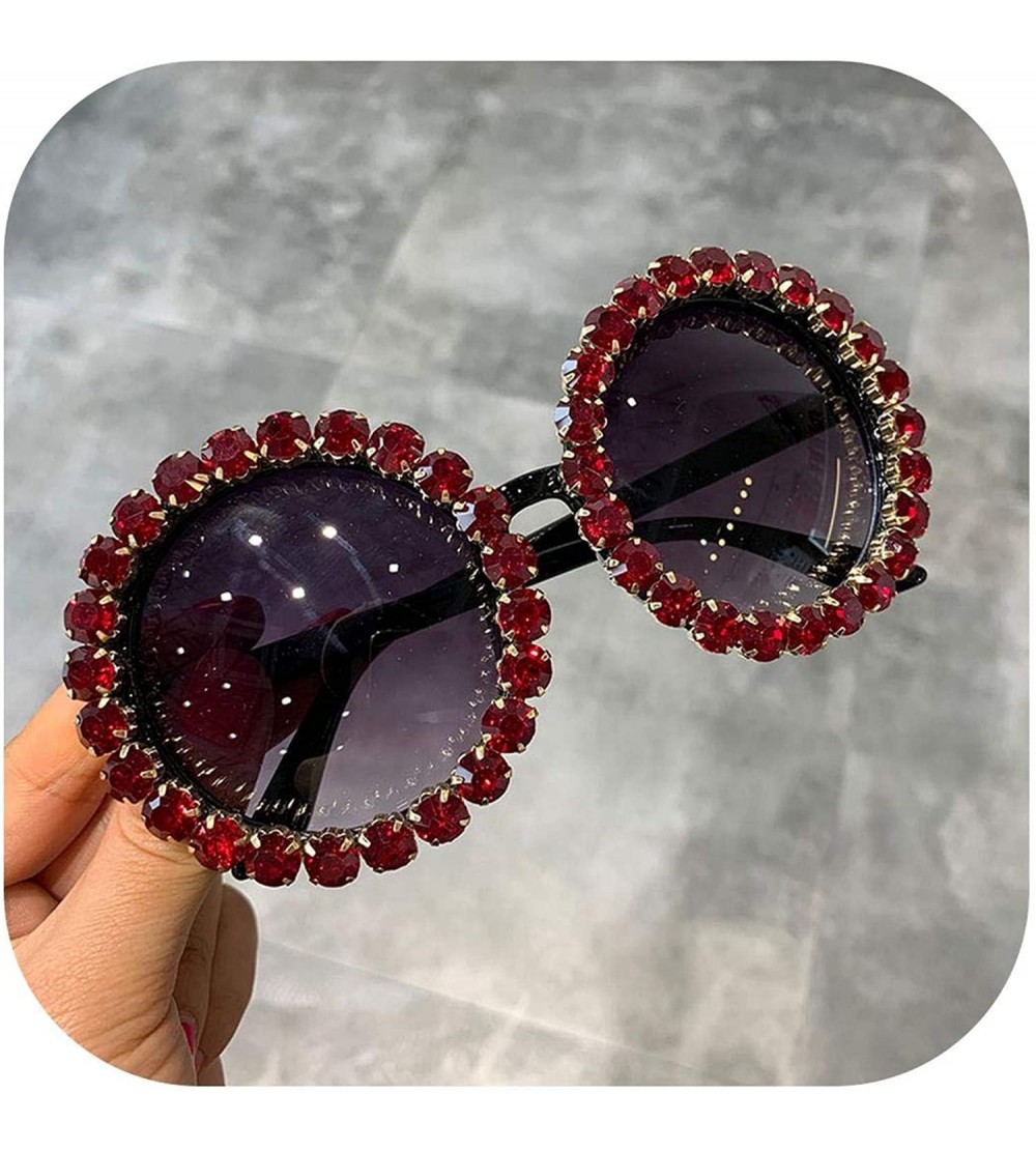 Square Fashion Luxury Round Sunglasses Women Vintage Oversized Rhinestone Sun Glasses Men Eyewear Oculos De Sol UV400 - CA198...