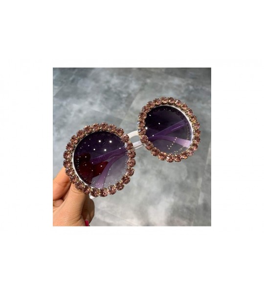 Square Fashion Luxury Round Sunglasses Women Vintage Oversized Rhinestone Sun Glasses Men Eyewear Oculos De Sol UV400 - CA198...